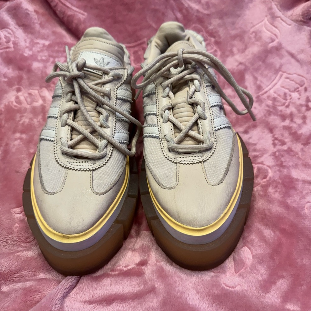 Adidas Ivy Park Beige Sneakers with Gum Sole